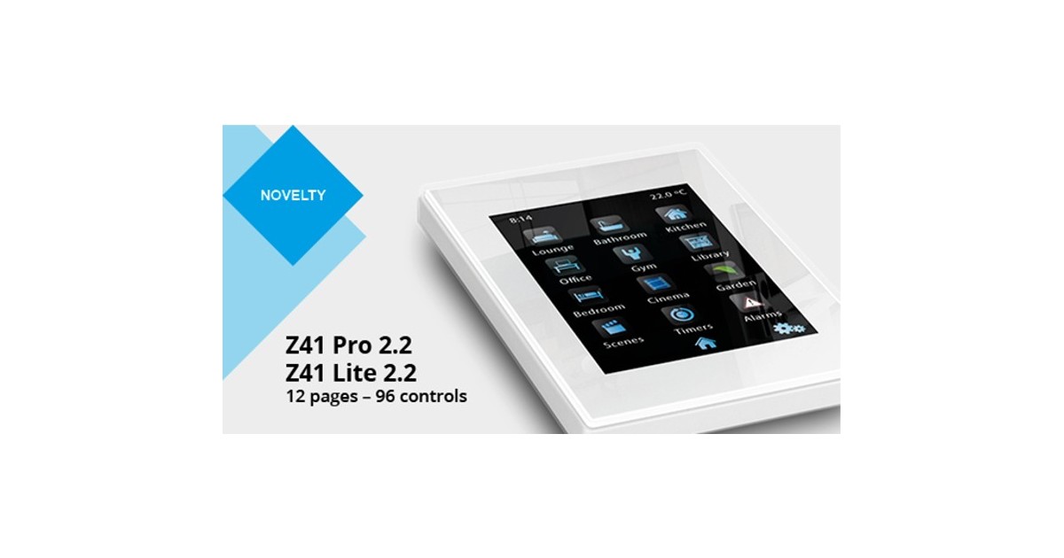 KNX Zennio Z41 touch panel now with 96 control elements